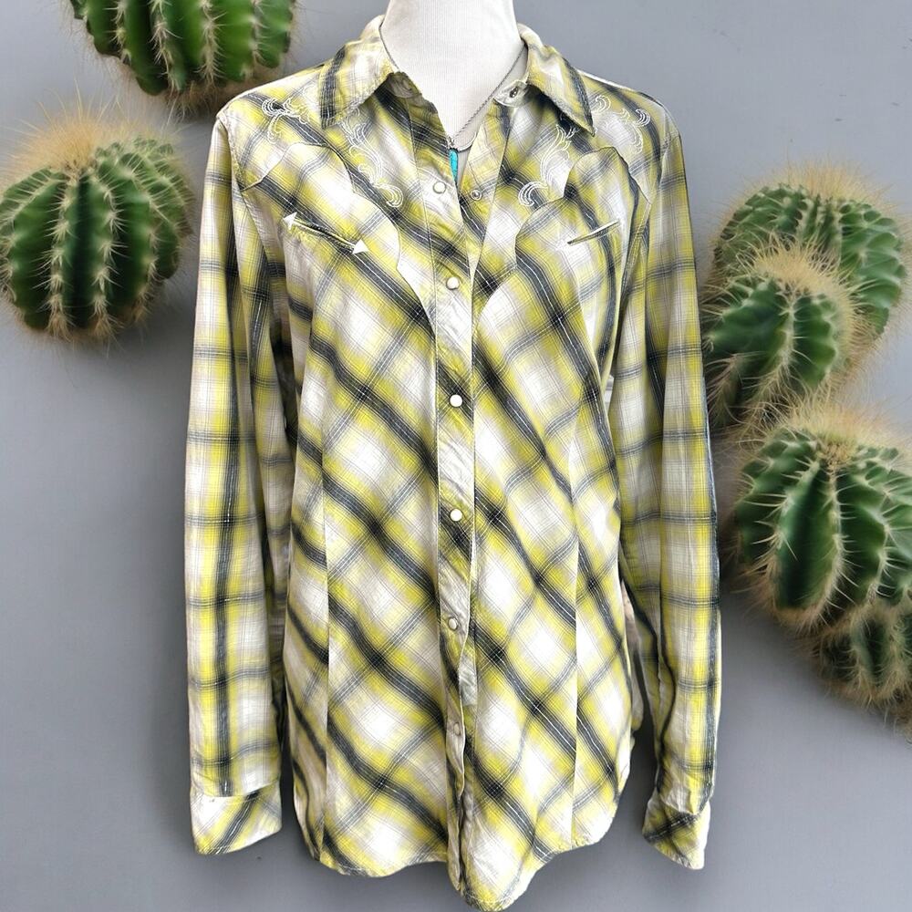 Roper Long Sleeve Snap Embroidered Western Shirt EUC